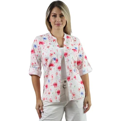 Blusa Fordan Jeans Mujer 3965  Manga 3/4 Cuello Neru color rosado | Platanitos