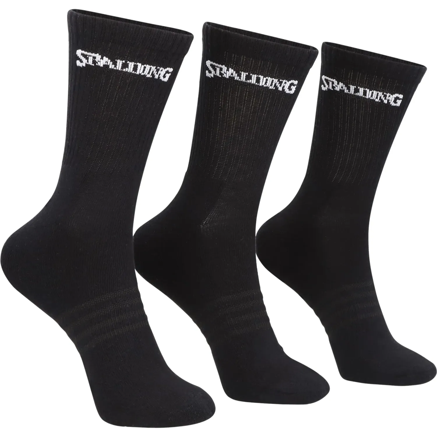 Pack Spalding De Medias Deportivas Niños Medium Socks Spstme color negro / blanco | Platanitos