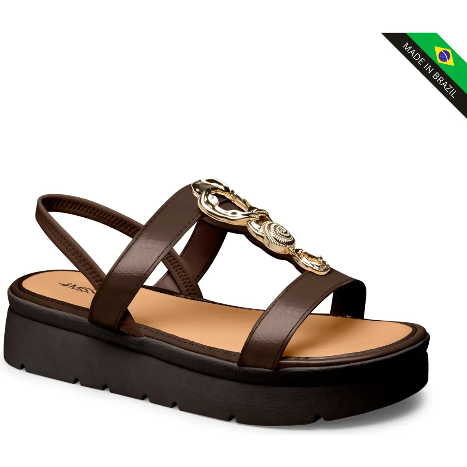 Sandalia Mississipi Plataforma Mujer J0210 color cacao | Platanitos