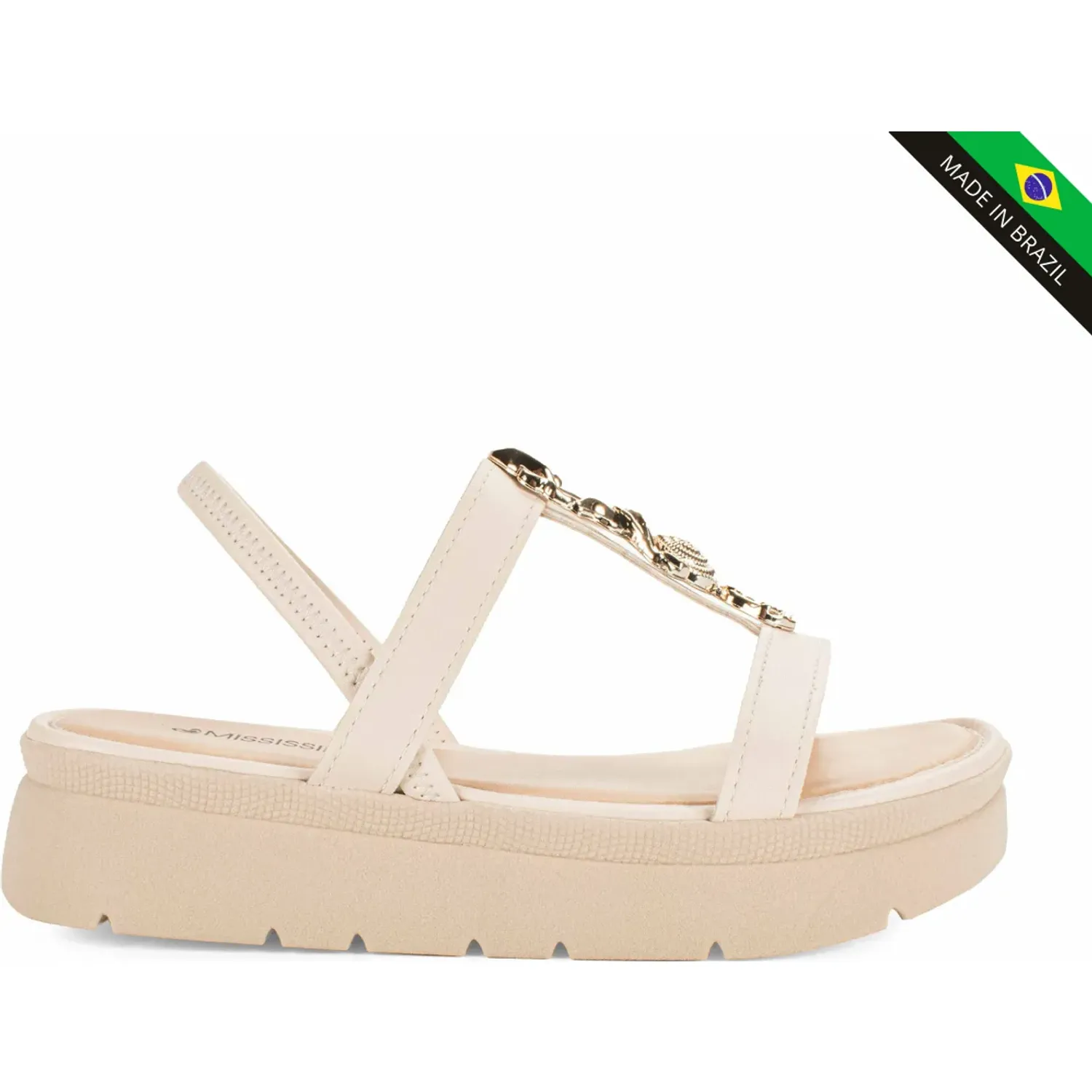 Sandalia Mississipi Plataforma Mujer J0210 color beige | Platanitos