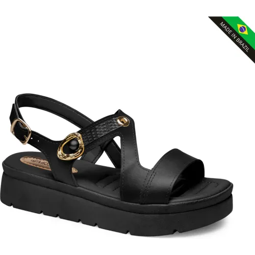 Sandalia Mississipi Plataforma Mujer J0880 color negro | Platanitos