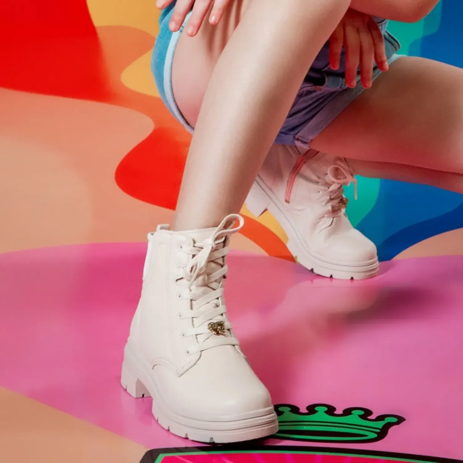 Botin Pink Cats  Niños V6050 color beige | Platanitos