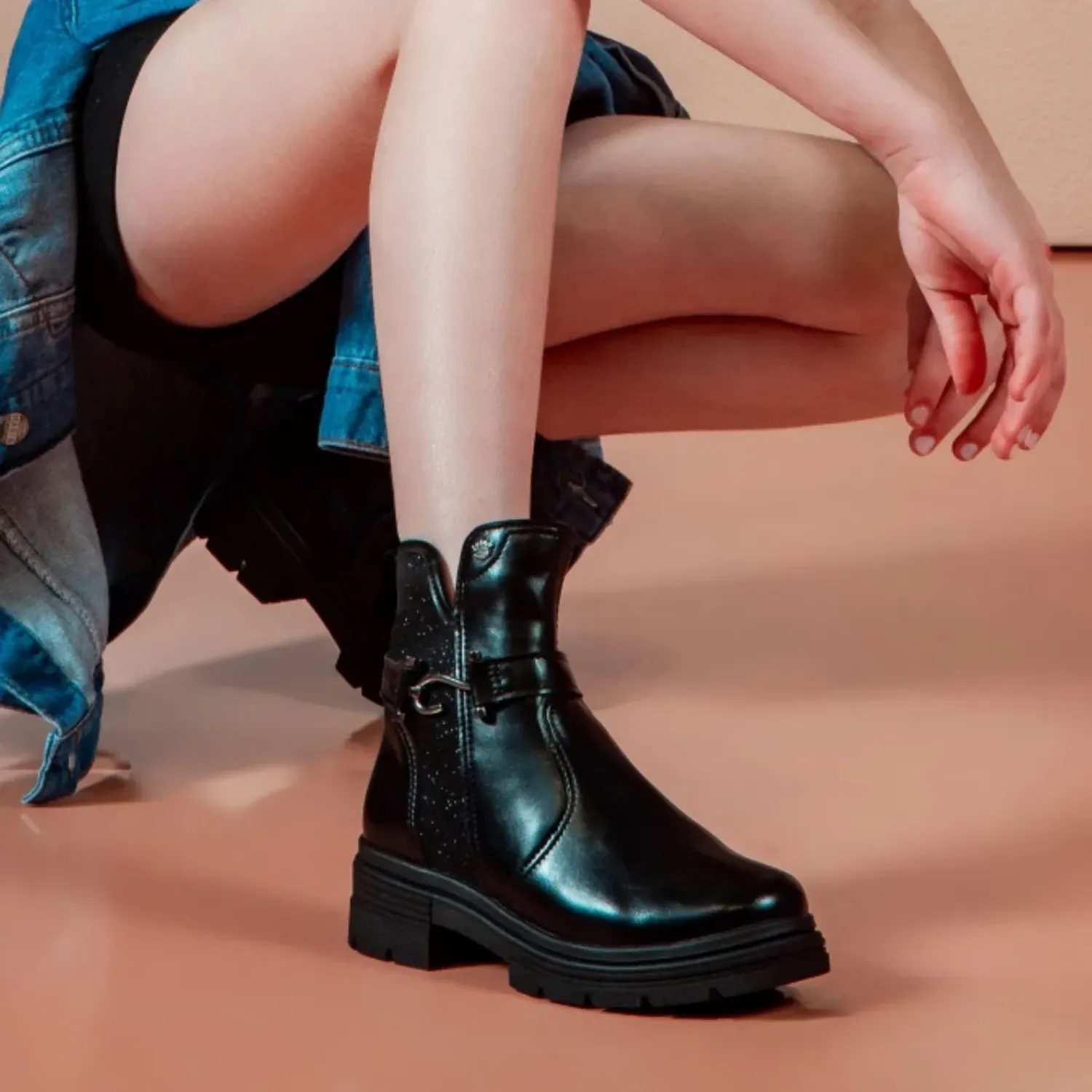 Botin Pink Cats  Niños V60802 color negro | Platanitos