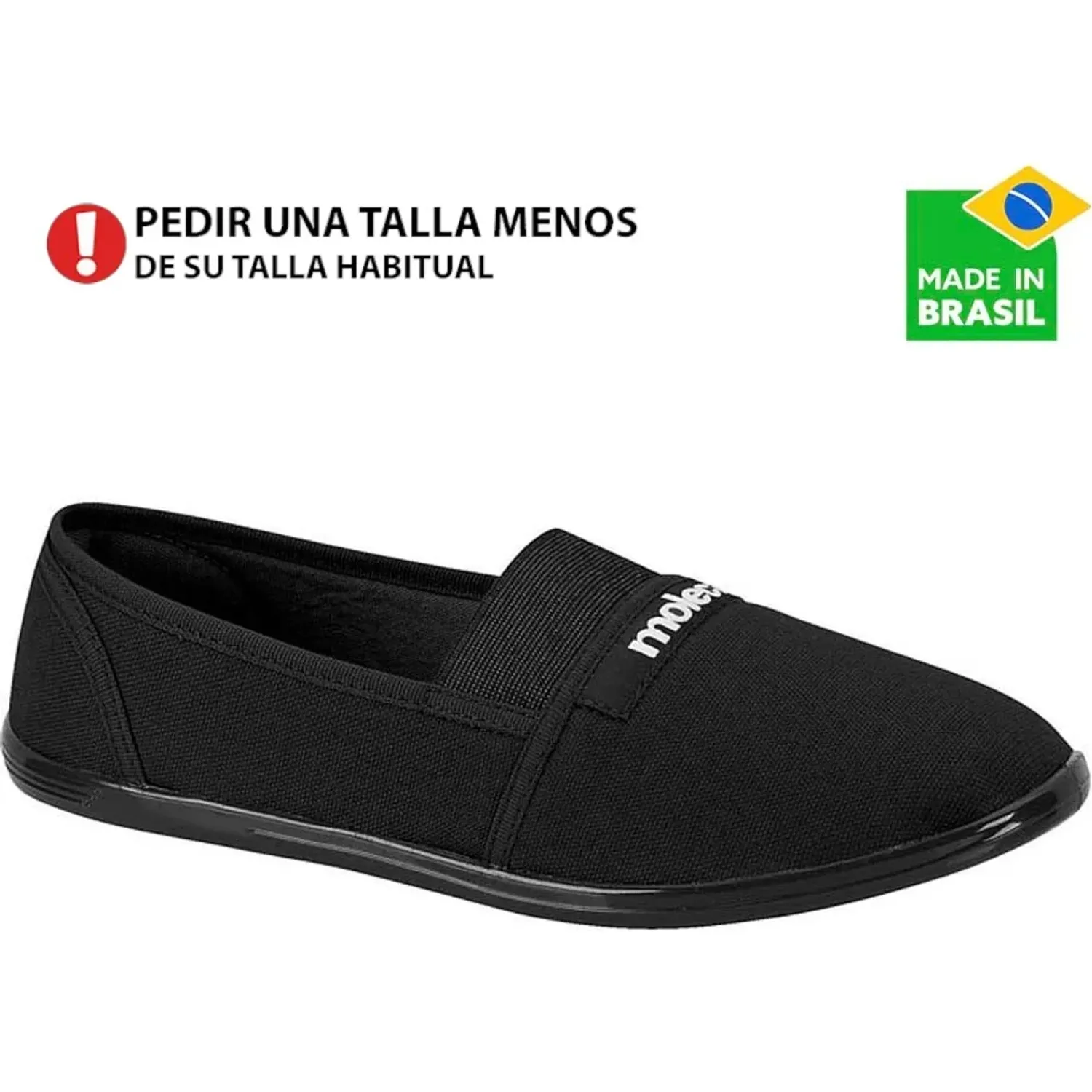 Mocasin Moleca Mujer Ou520.59 color negro | Platanitos