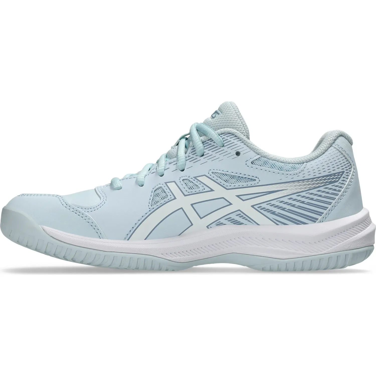 Zapatillas Asics De Tenis Mujer Court Slide 4 color celeste / blanco | Platanitos