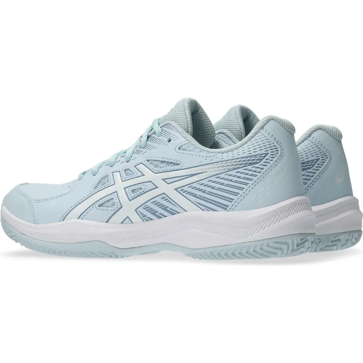 Zapatillas Asics De Tenis Mujer Court Slide 4 color celeste / blanco | Platanitos