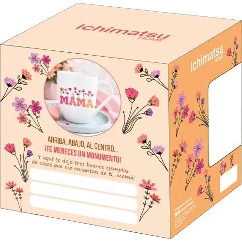 ICHIMATSU Taza De Loza 11 Oz Cilindrico Con Estuche - Edicion Dia De La Madre