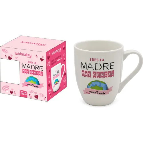 ICHIMATSU Taza De Loza 11 Oz Cilindrico Con Estuche - Edicion Dia De La Madre