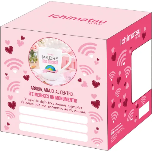 ICHIMATSU Taza De Loza 11 Oz Cilindrico Con Estuche - Edicion Dia De La Madre