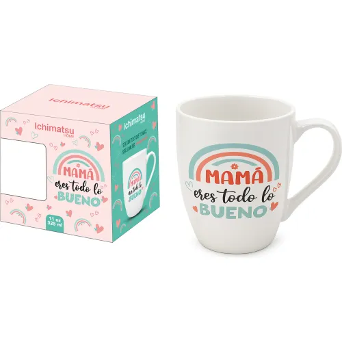 ICHIMATSU Taza De Loza 11 Oz Cilindrico Con Estuche - Edicion Dia De La Madre