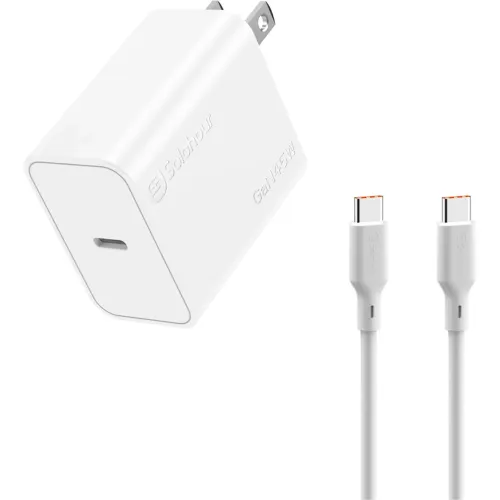 SOLOHOUR Cargador Rápido Gan 45w Con Cable Usb-C A Usb-C