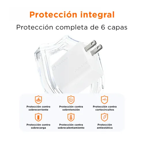 SOLOHOUR Cargador Rápido Solohour Gan 45w Con Cable Usb-C A Usb-C Negro