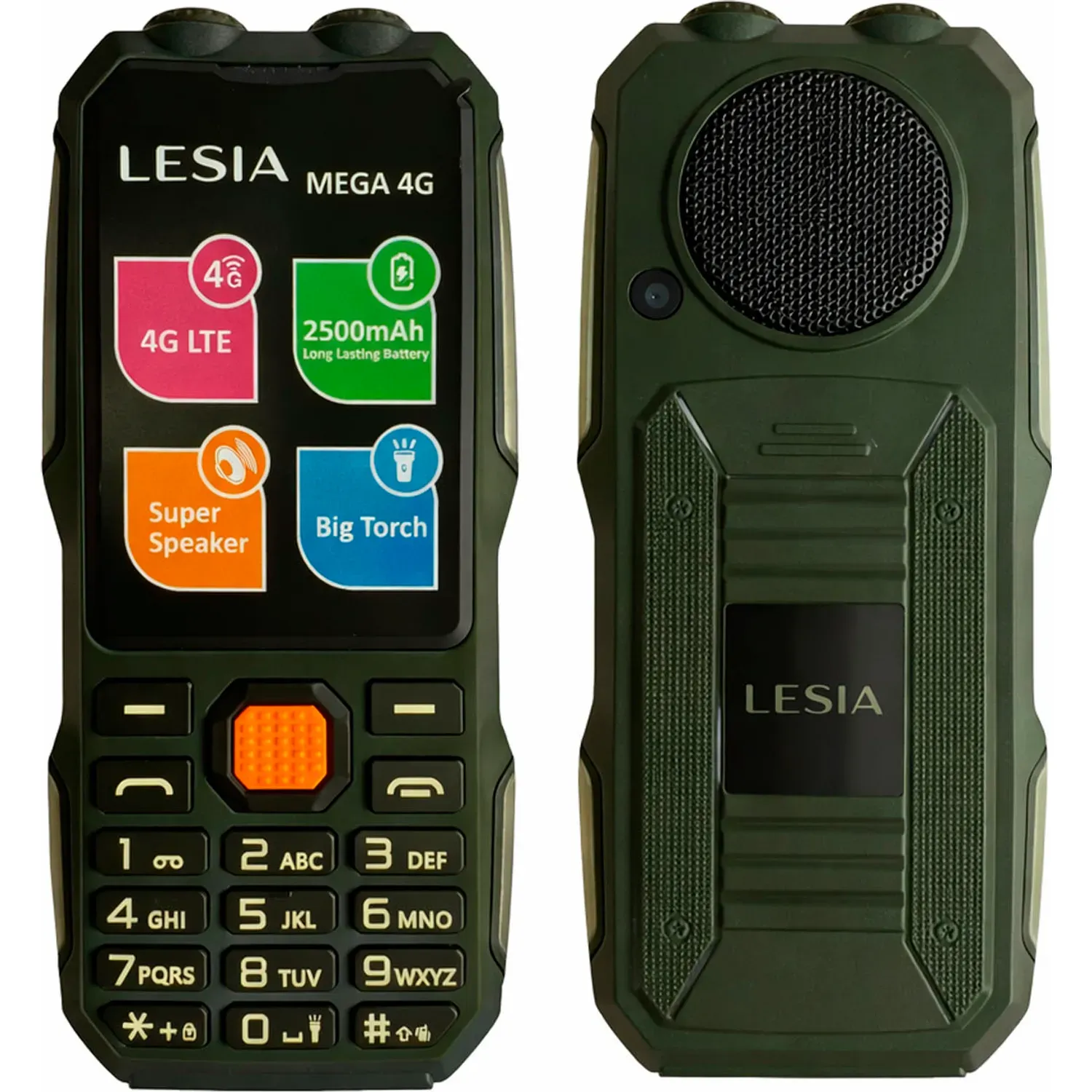 Celular Lesia Basico Lesia Mega Todo Terreno 4g color verde | Platanitos