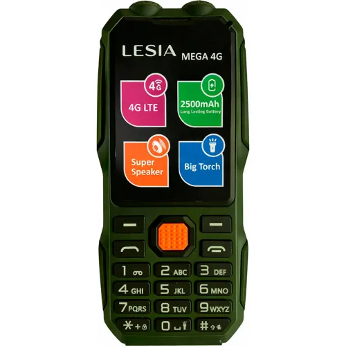 Celular Lesia Basico Lesia Mega Todo Terreno 4g color verde | Platanitos