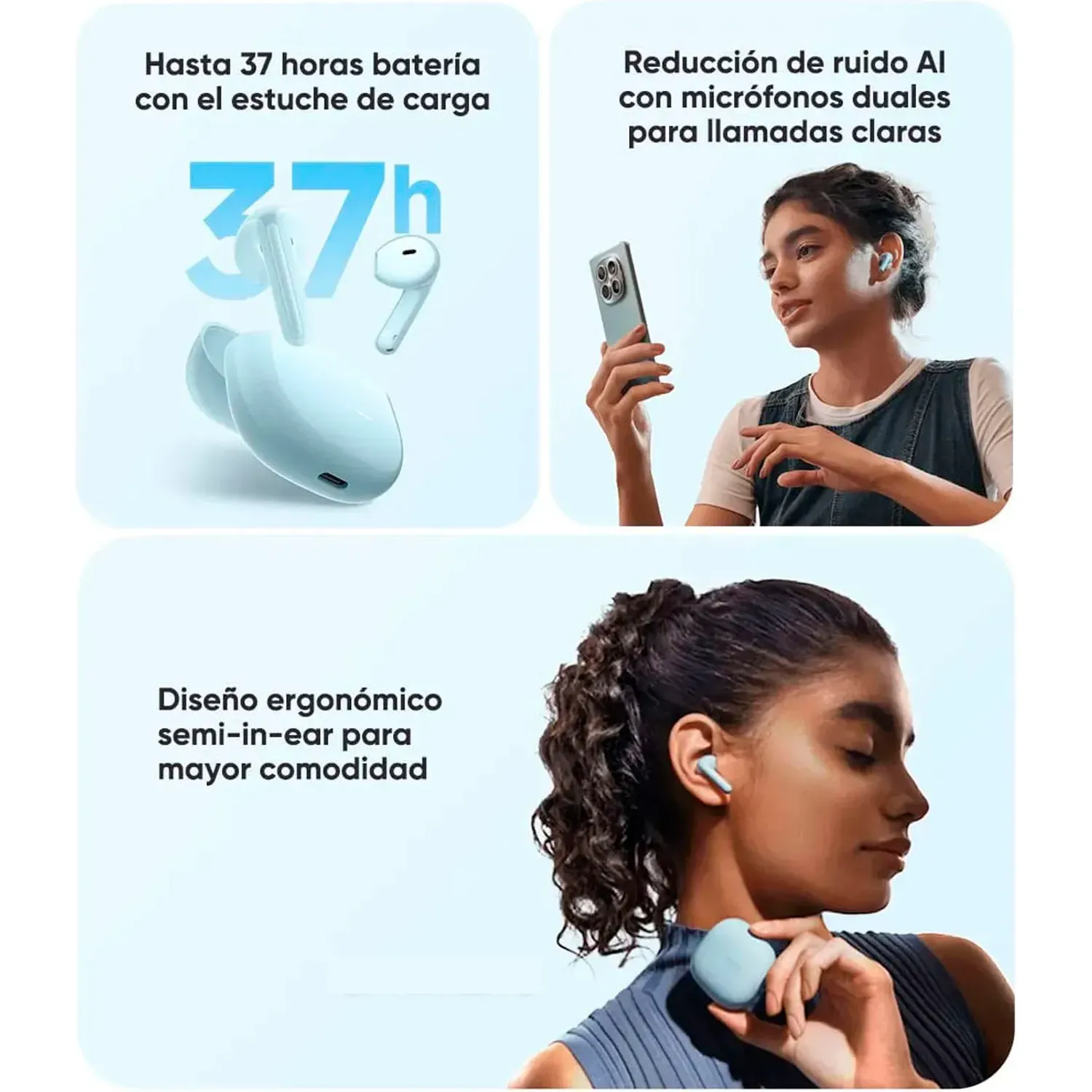 Audifonos Xiaomi Inalámbricos Redmi Buds 8 Active Bluetooth 5.4 color negro | Platanitos