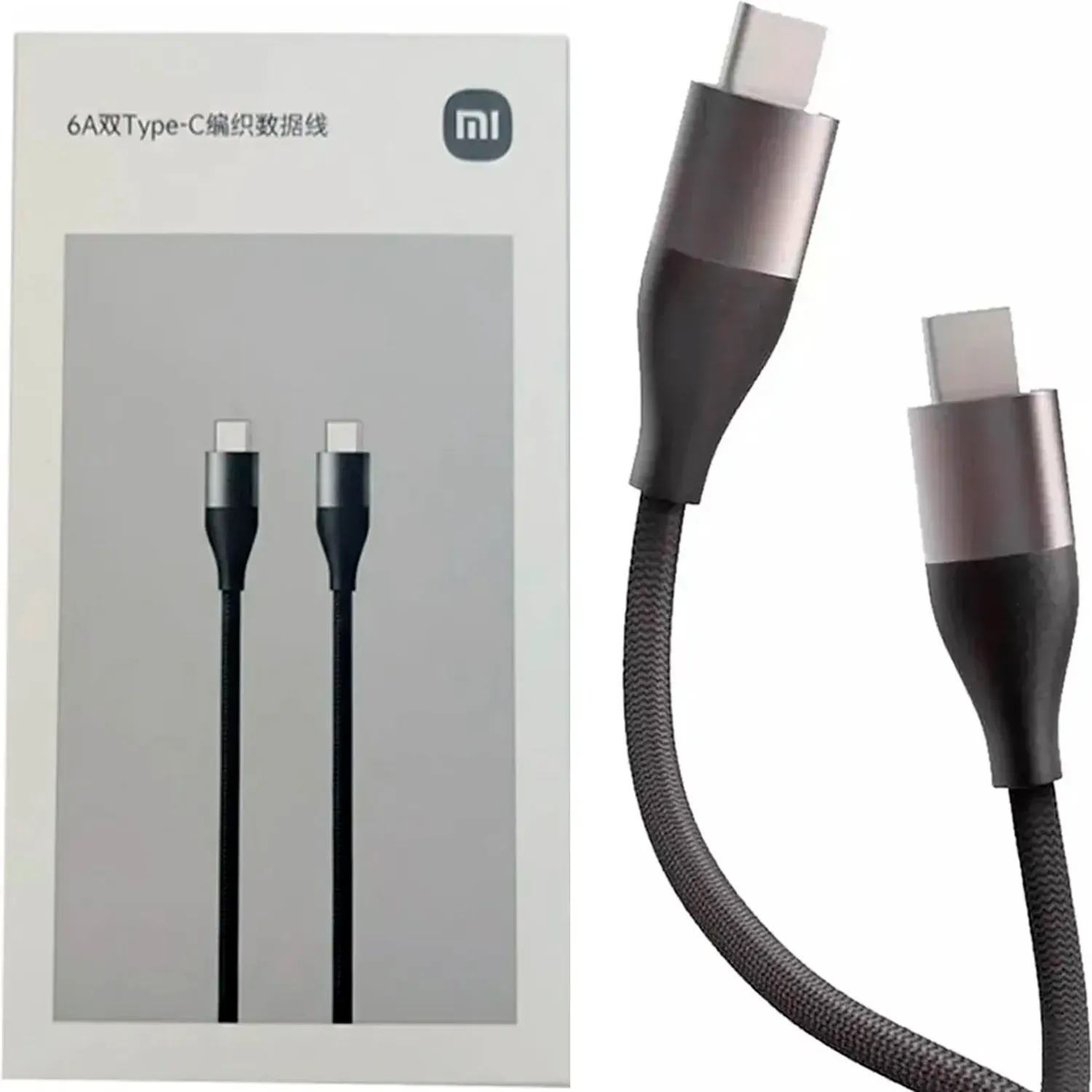 Cable Xiaomi De Carga 6a Type-C To C color negro | Platanitos