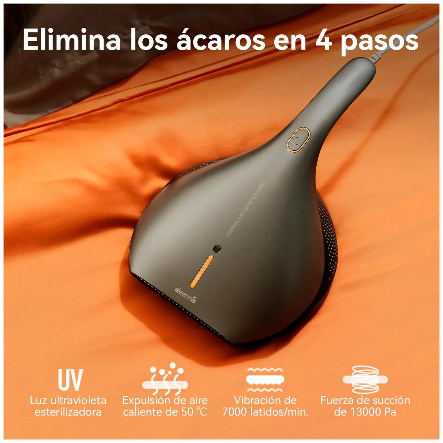 Aspiradora Derma Anti Ácaros Ex919 Con Luz Uv-C Y Succión 13000pa color blanco | Platanitos