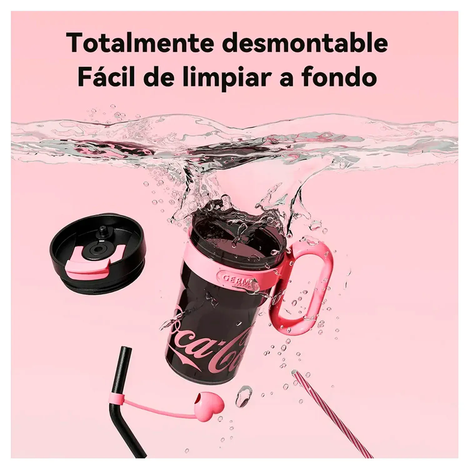 Tomatodo Germ Logo Coca Cola Negro 800ml De 27 Oz color morado | Platanitos