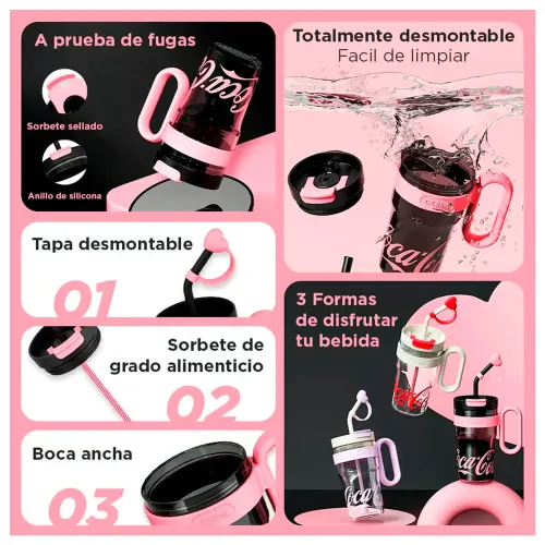 GERM Tomatodo Logo Coca Cola Negro 800ml De 27 Oz