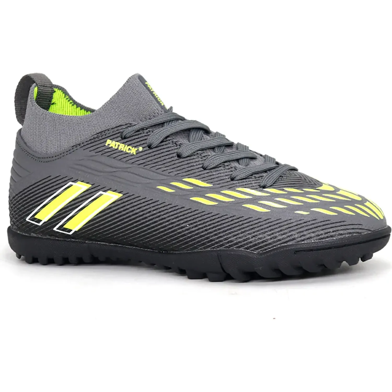 Zapatillas Patrick De Futbol Niños Gin-N26 color gris / lima | Platanitos