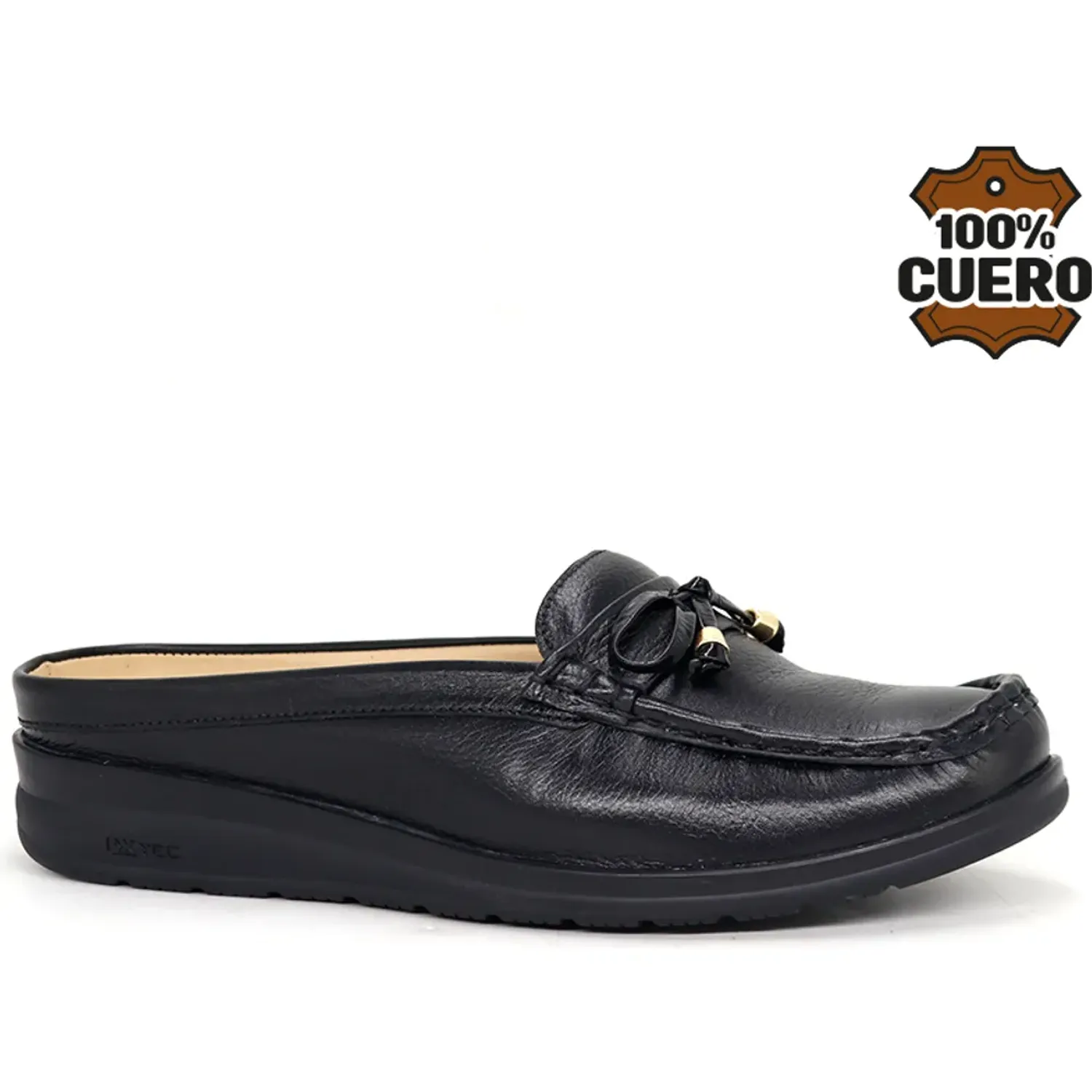 Zuecos Par&Ss Casuales De Cuero Para Mujer  2623-Ka26q1 color negro | Platanitos