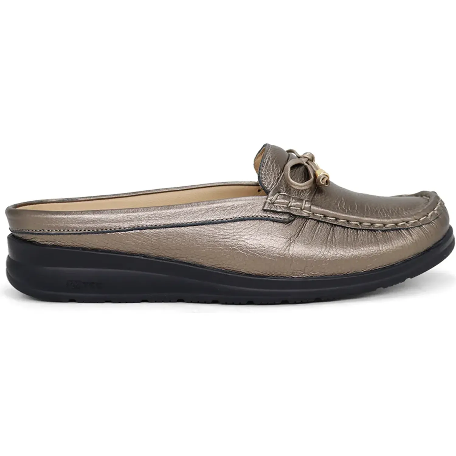 Zuecos Par&Ss Casuales De Cuero Para Mujer 2623-Ka26q1 color plata quemada | Platanitos