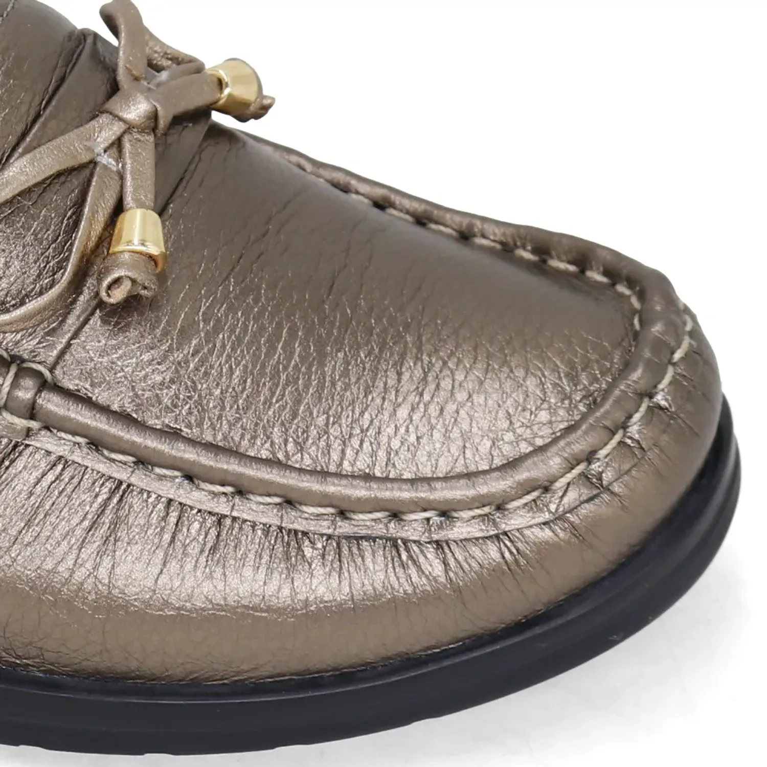 Zuecos Par&Ss Casuales De Cuero Para Mujer 2623-Ka26q1 color plata quemada | Platanitos