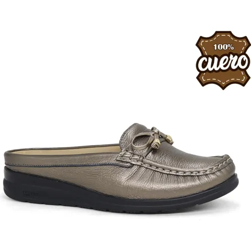 PAR&SS Zuecos Casuales De Cuero Para Mujer 2623-Ka26q1