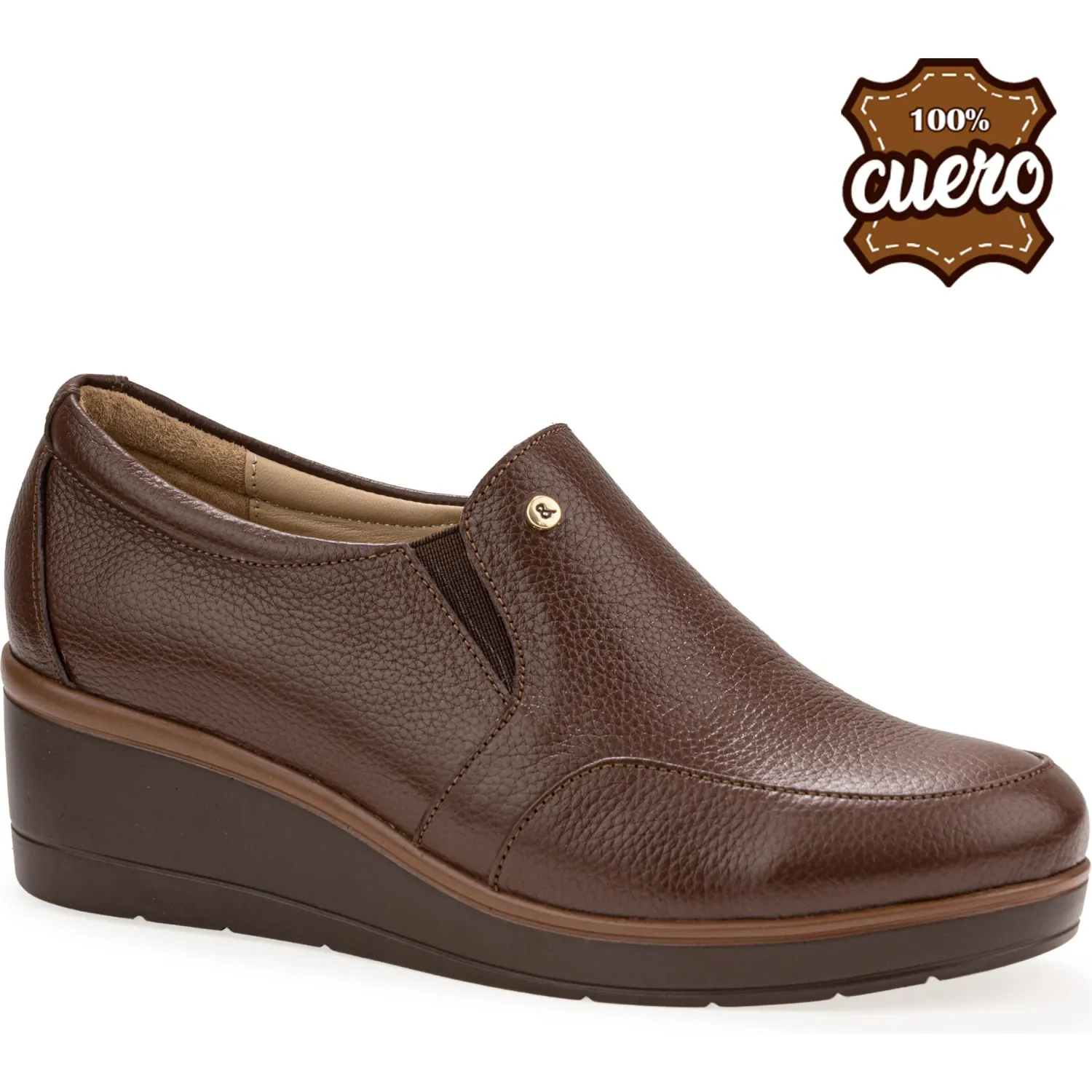 Zapato Par&Ss Casual De Cuero Mujer 2682-Ka26q1 color marron oscuro | Platanitos