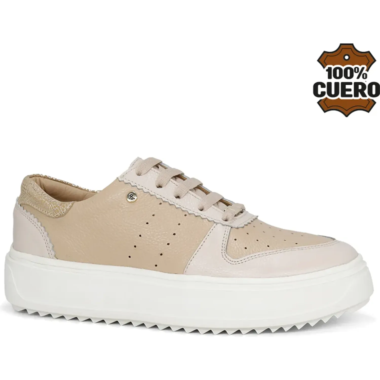 Zapatillas Par&Ss Urbanas De Cuero Mujer 2637-Ka26q1 color beige | Platanitos