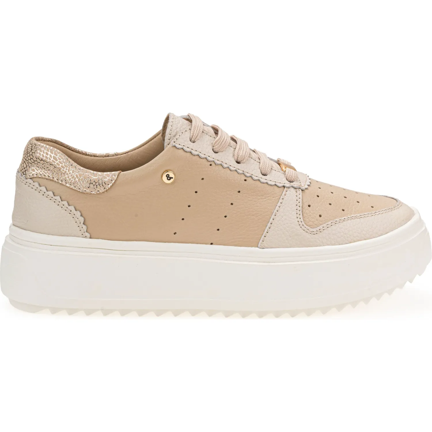 Zapatillas Par&Ss Urbanas De Cuero Mujer 2637-Ka26q1 color beige | Platanitos