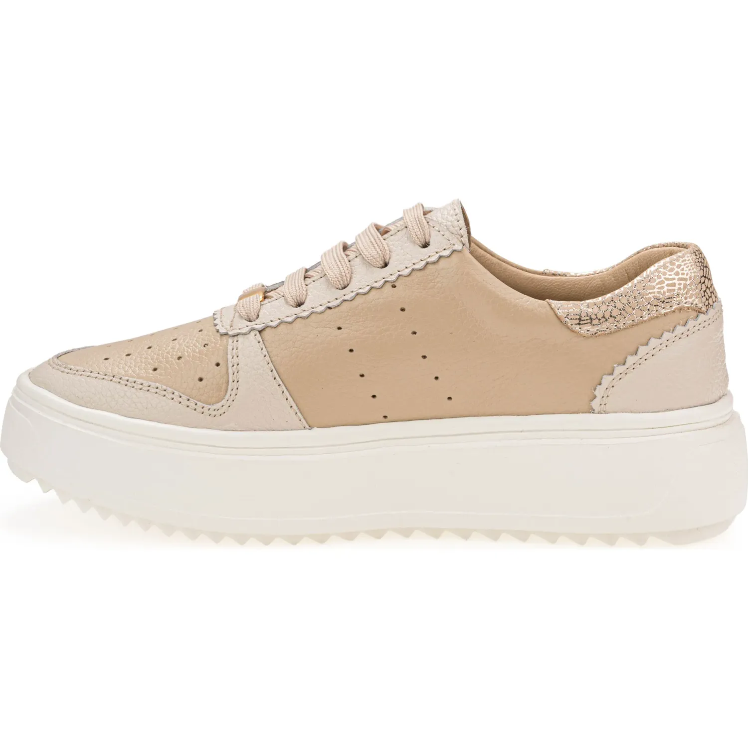 Zapatillas Par&Ss Urbanas De Cuero Mujer 2637-Ka26q1 color beige | Platanitos