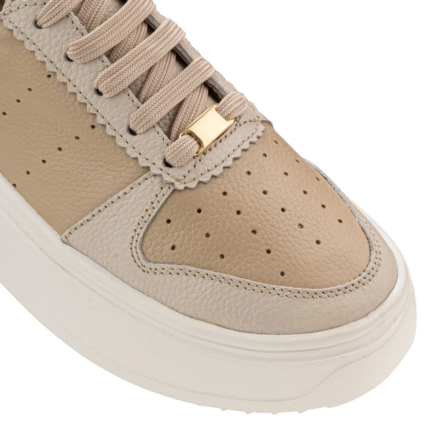 Zapatillas Par&Ss Urbanas De Cuero Mujer 2637-Ka26q1 color beige | Platanitos