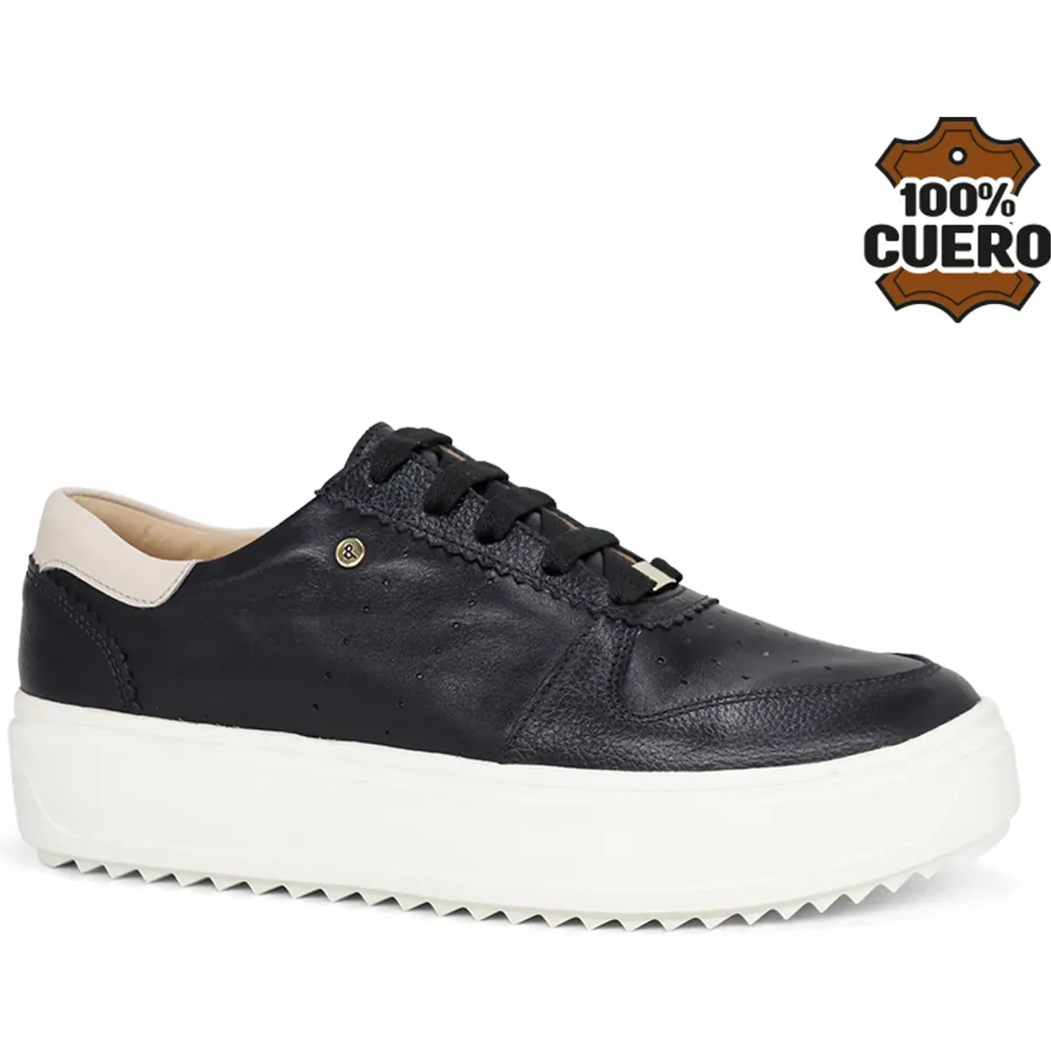 Zapatillas Par&Ss Urbanas De Cuero Mujer 2637-Ka26q1 color negro | Platanitos