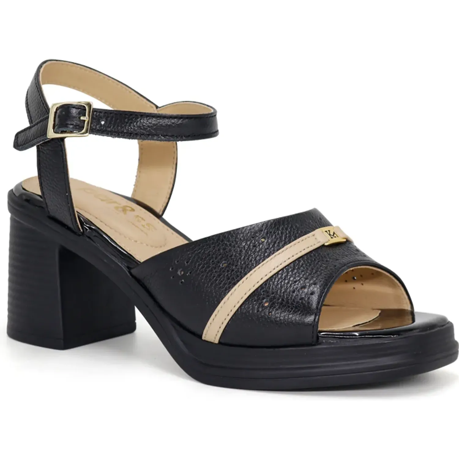 Sandalias Par&Ss Casual Cuero Mujer Ka25-Alcina-N color negro | Platanitos