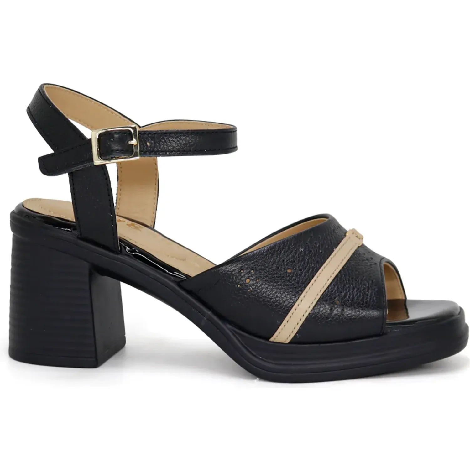 Sandalias Par&Ss Casual Cuero Mujer Ka25-Alcina-N color negro | Platanitos
