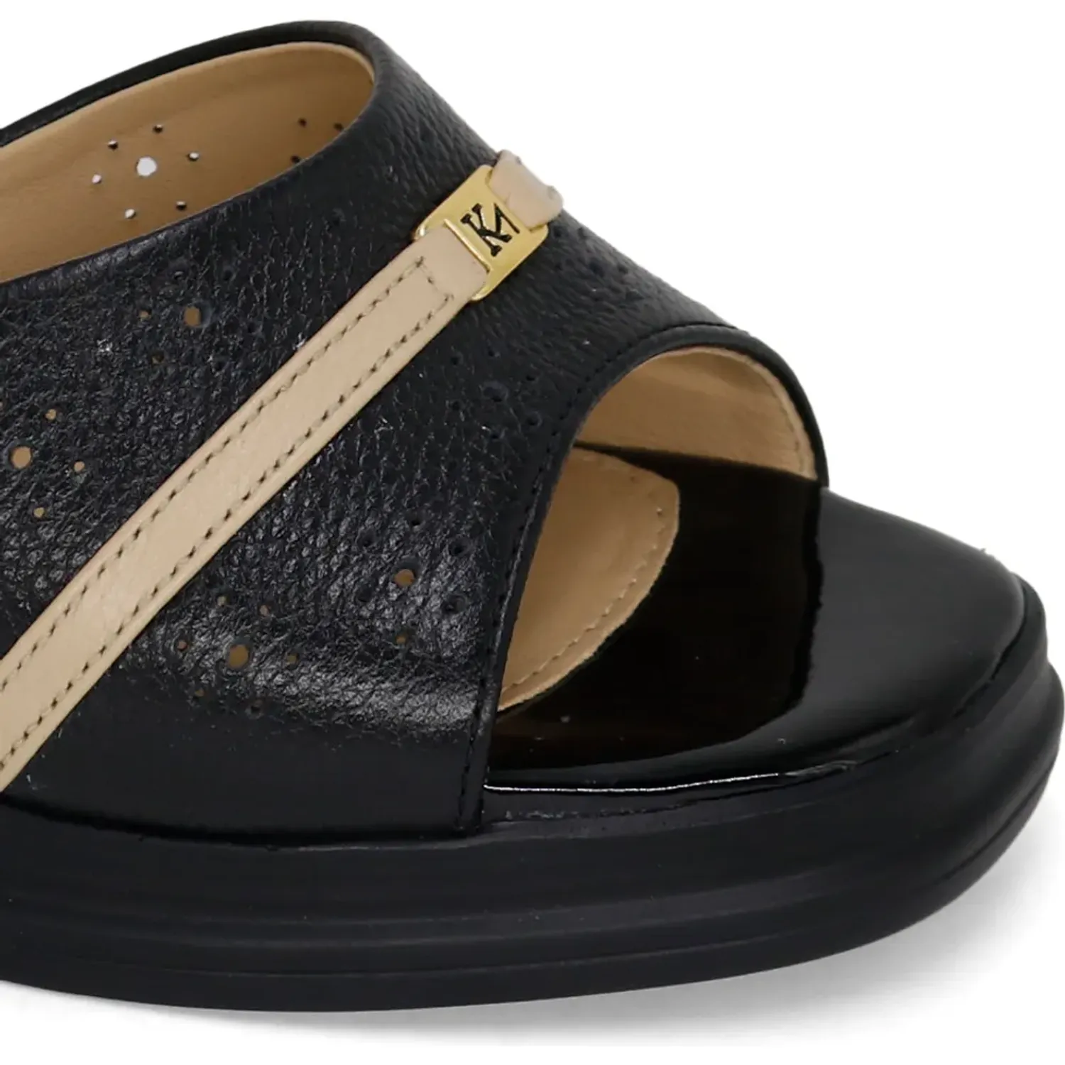 Sandalias Par&Ss Casual Cuero Mujer Ka25-Alcina-N color negro | Platanitos