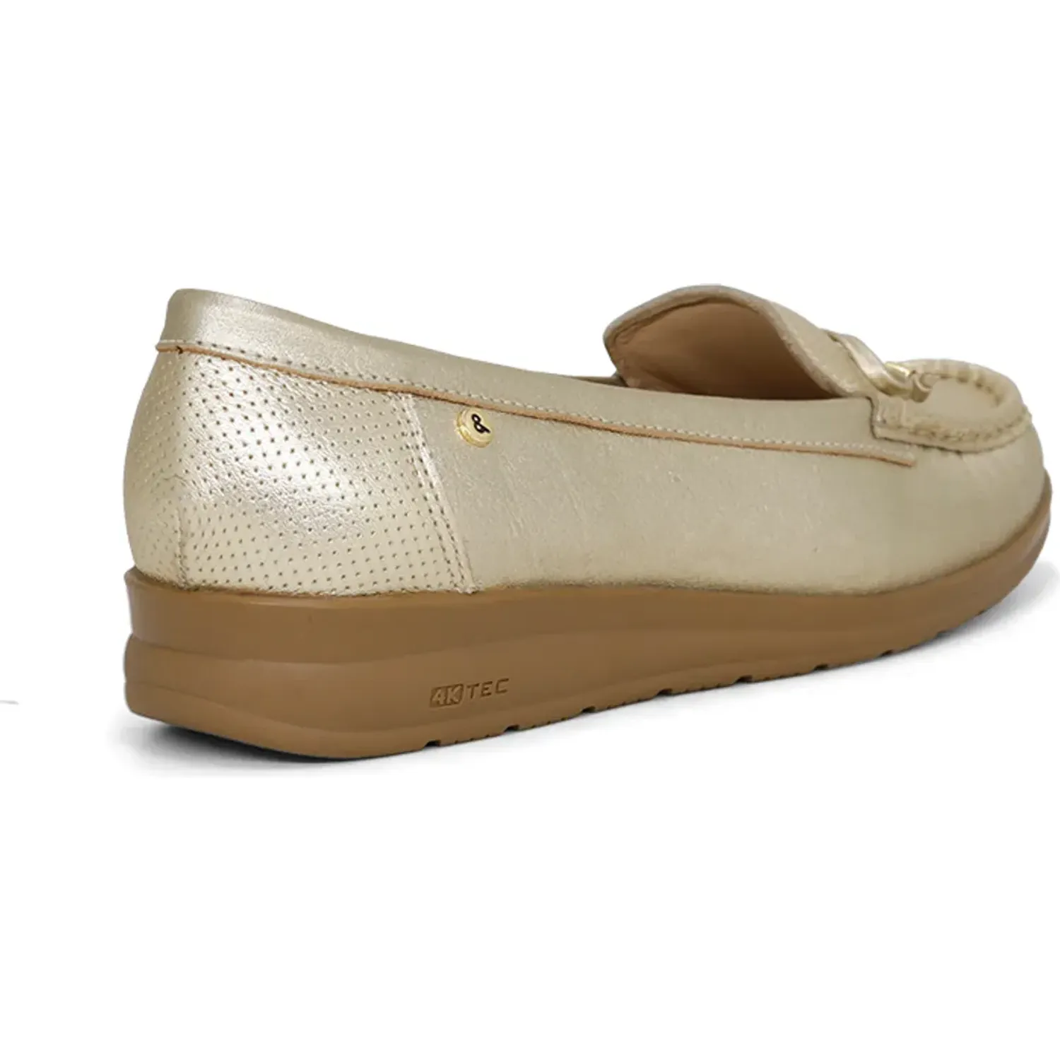 Mocasin Par&Ss Casual De Cuero Mujer 2620-Ka26q1 color dorado | Platanitos