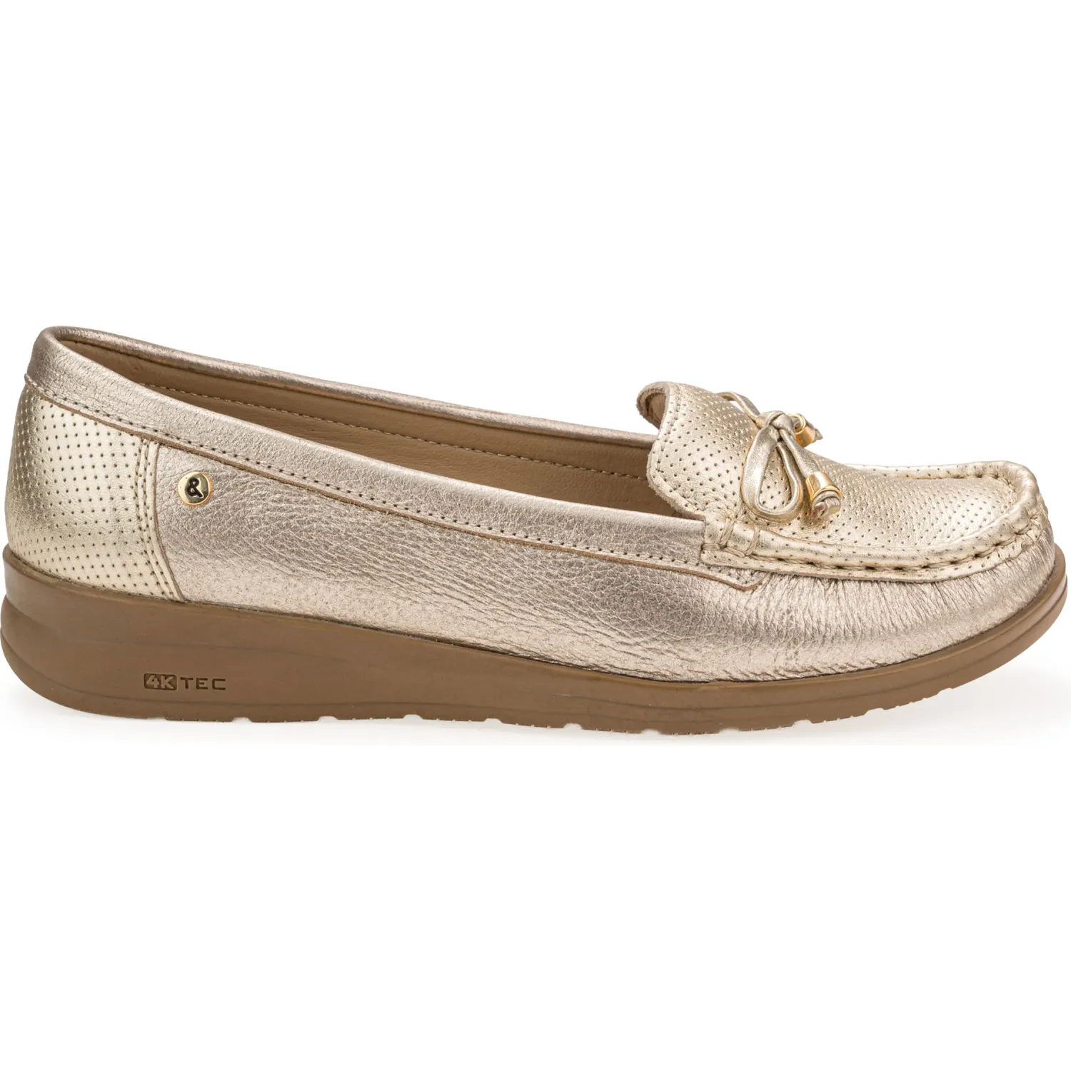PAR&SS Mocasin Par&Ss Casual De Cuero Mujer 2620-Ka26q1 color dorado | Platanitos