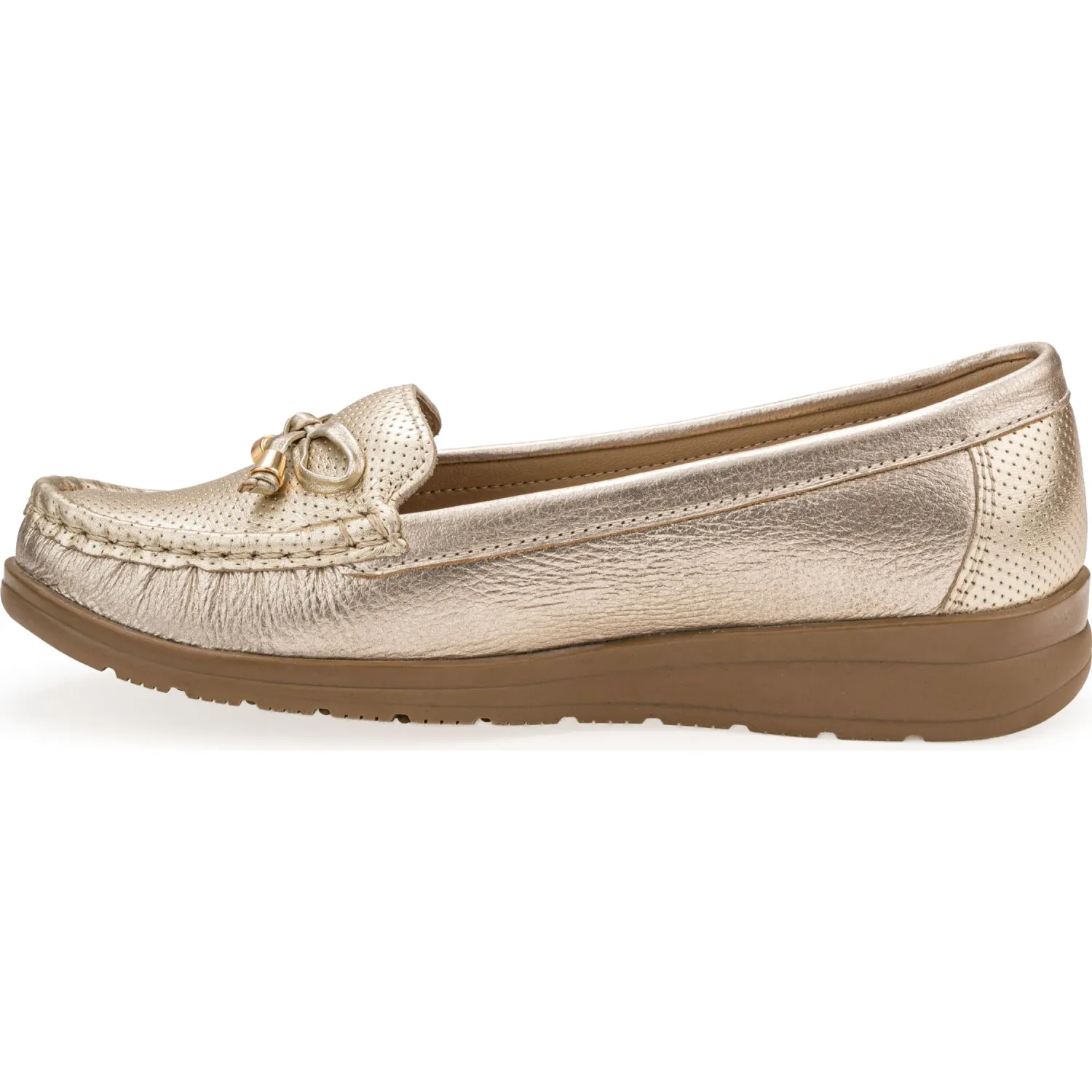 PAR&SS Mocasin Par&Ss Casual De Cuero Mujer 2620-Ka26q1 color dorado | Platanitos