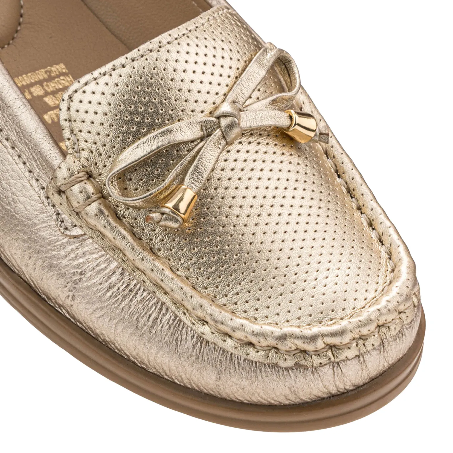 PAR&SS Mocasin Par&Ss Casual De Cuero Mujer 2620-Ka26q1 color dorado | Platanitos