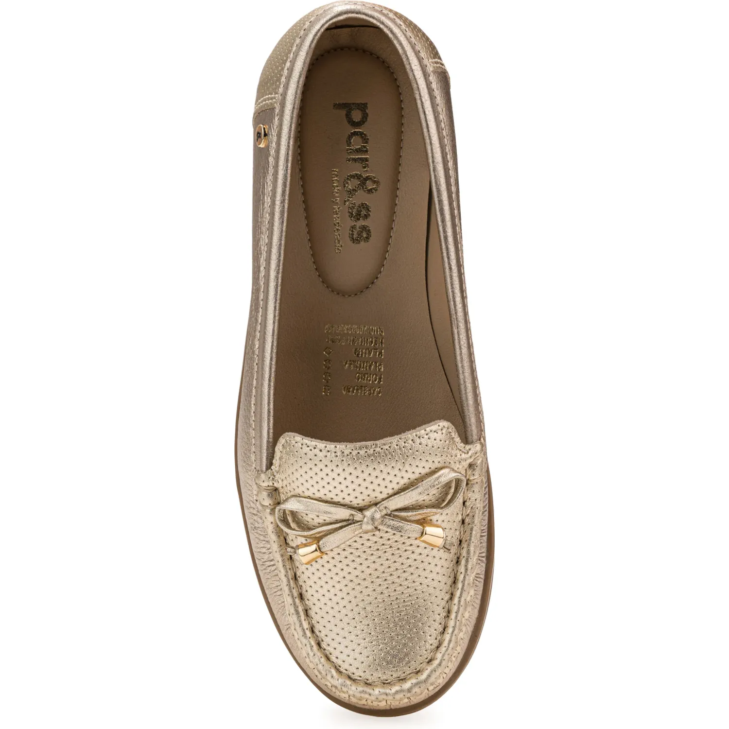 PAR&SS Mocasin Par&Ss Casual De Cuero Mujer 2620-Ka26q1 color dorado | Platanitos