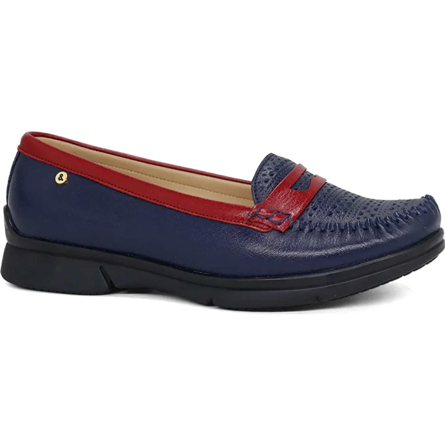 Mocasin Par&Ss Casual De Cuero Mujer Ceza-Ka26q1 color azul | Platanitos