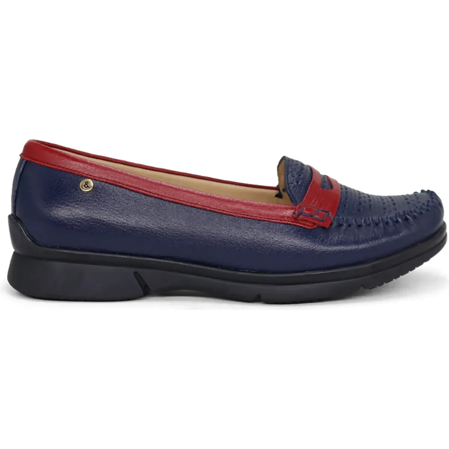 Mocasin Par&Ss Casual De Cuero Mujer Ceza-Ka26q1 color azul | Platanitos