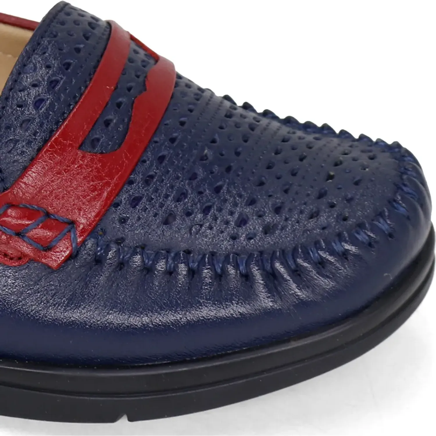 Mocasin Par&Ss Casual De Cuero Mujer Ceza-Ka26q1 color azul | Platanitos