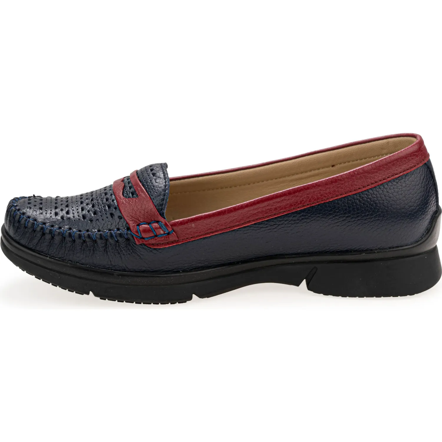 PAR&SS Mocasin Par&Ss Casual De Cuero Mujer Ceza-Ka26q1 color azul | Platanitos