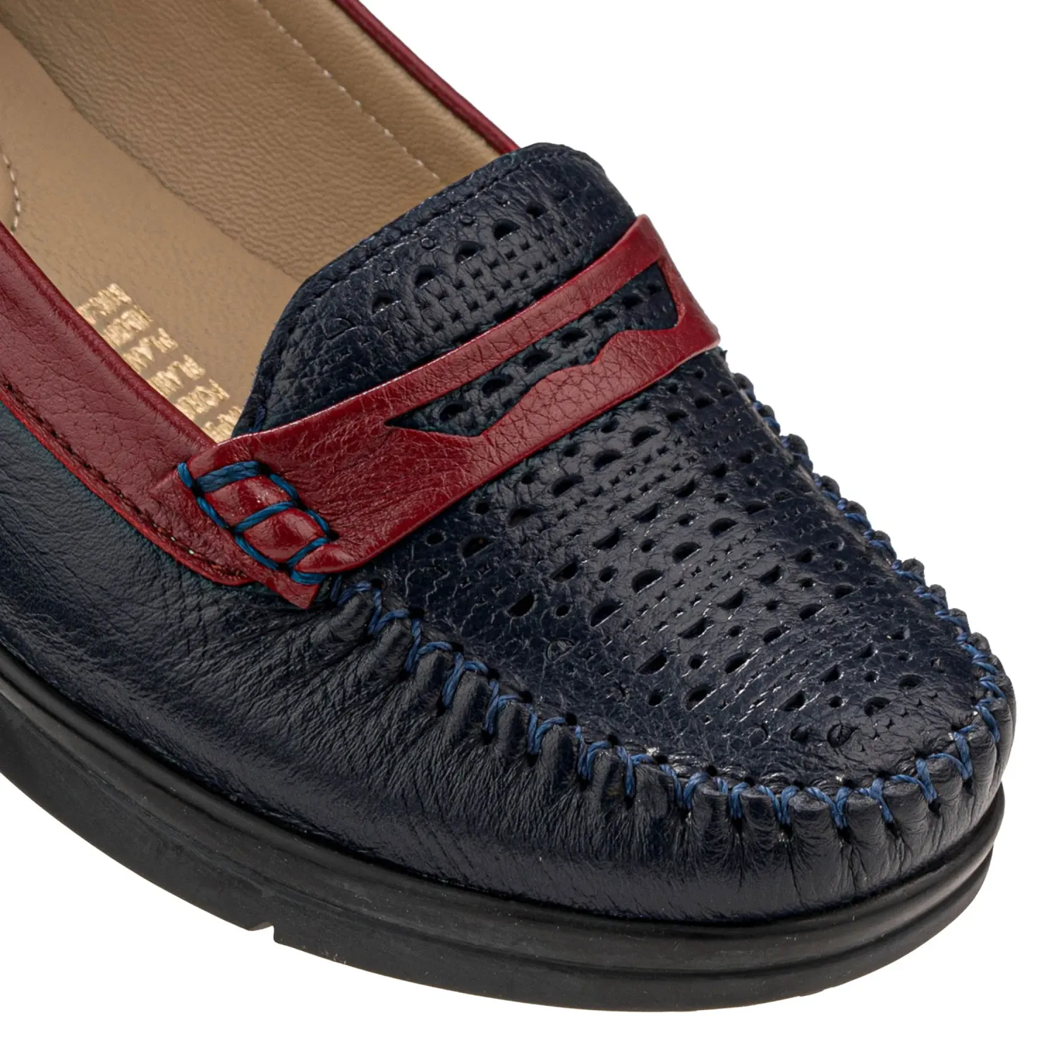 PAR&SS Mocasin Par&Ss Casual De Cuero Mujer Ceza-Ka26q1 color azul | Platanitos