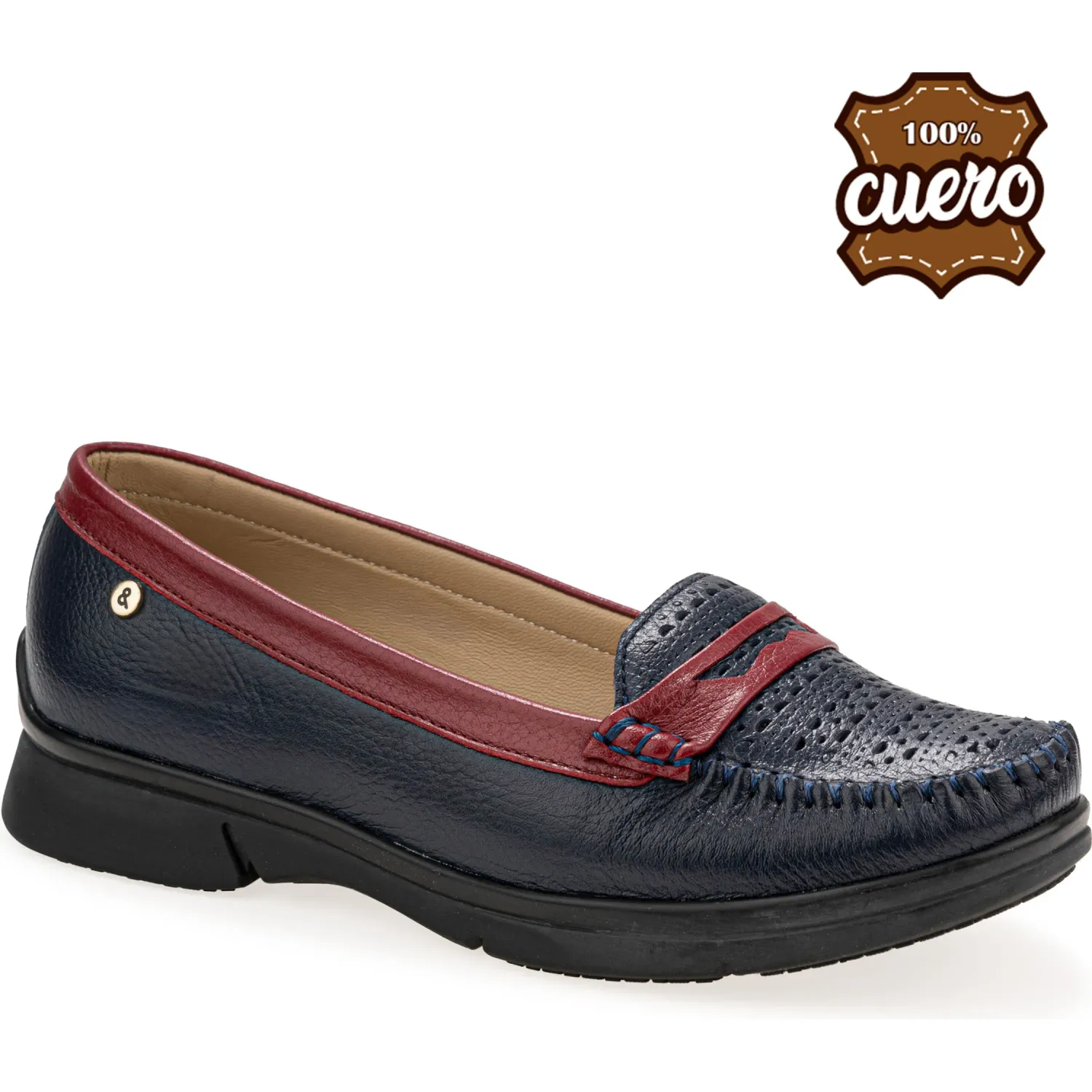 PAR&SS Mocasin Par&Ss Casual De Cuero Mujer Ceza-Ka26q1 color azul | Platanitos