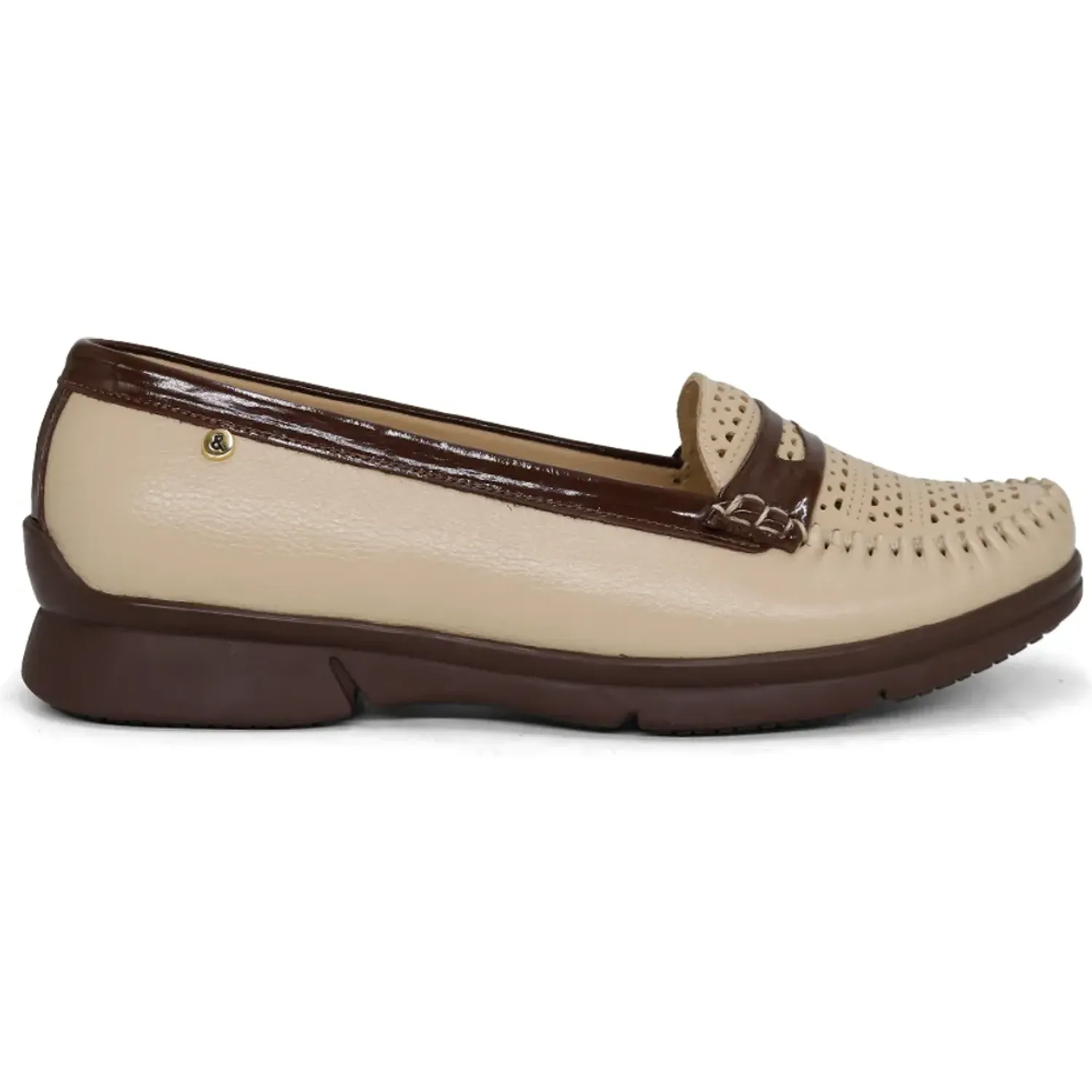 Mocasin Par&Ss Casual De Cuero Mujer Ceza-Ka26q1 color beige | Platanitos