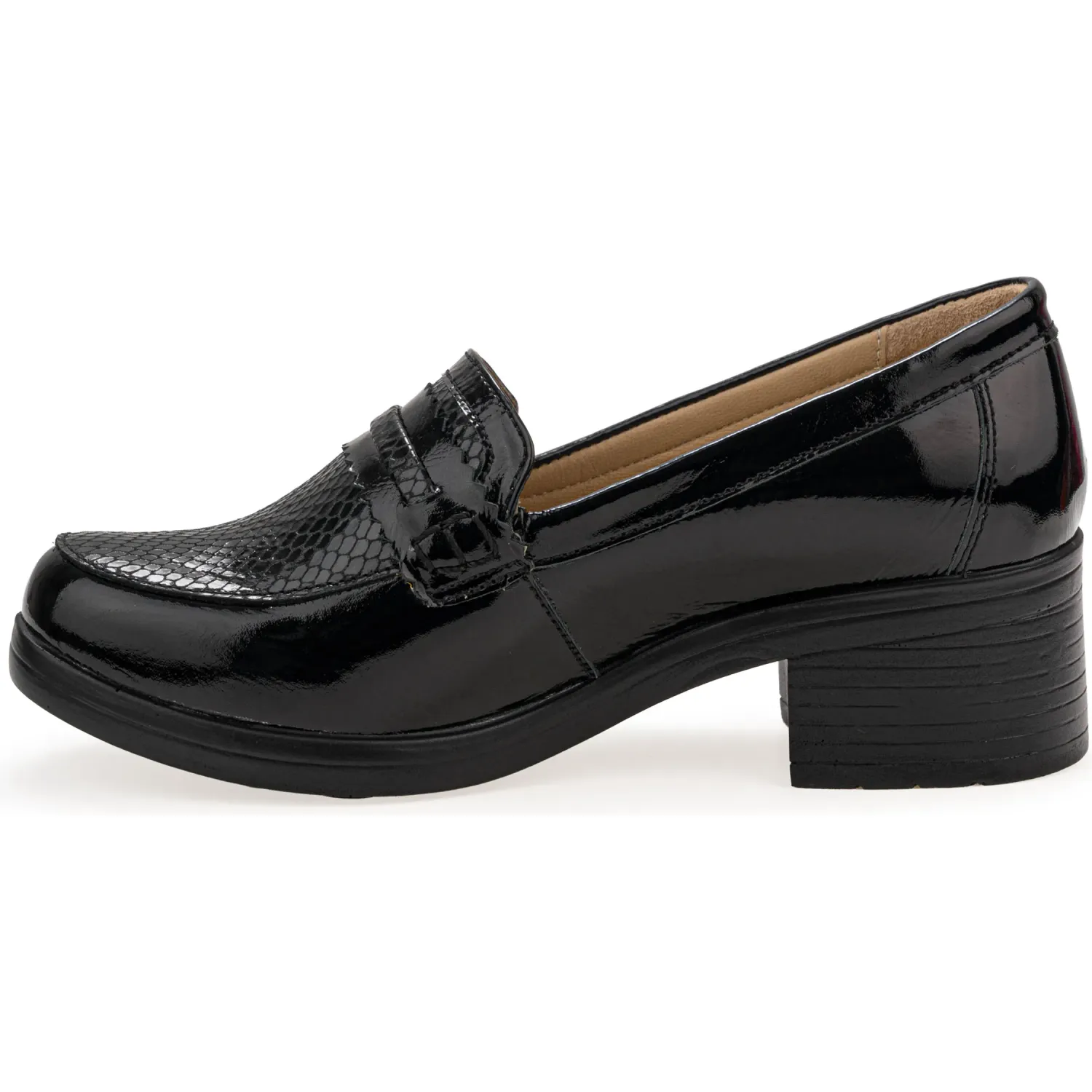 Mocasin Par&Ss Casual De Cuero Mujer 2676-Ka26q1 color negro | Platanitos